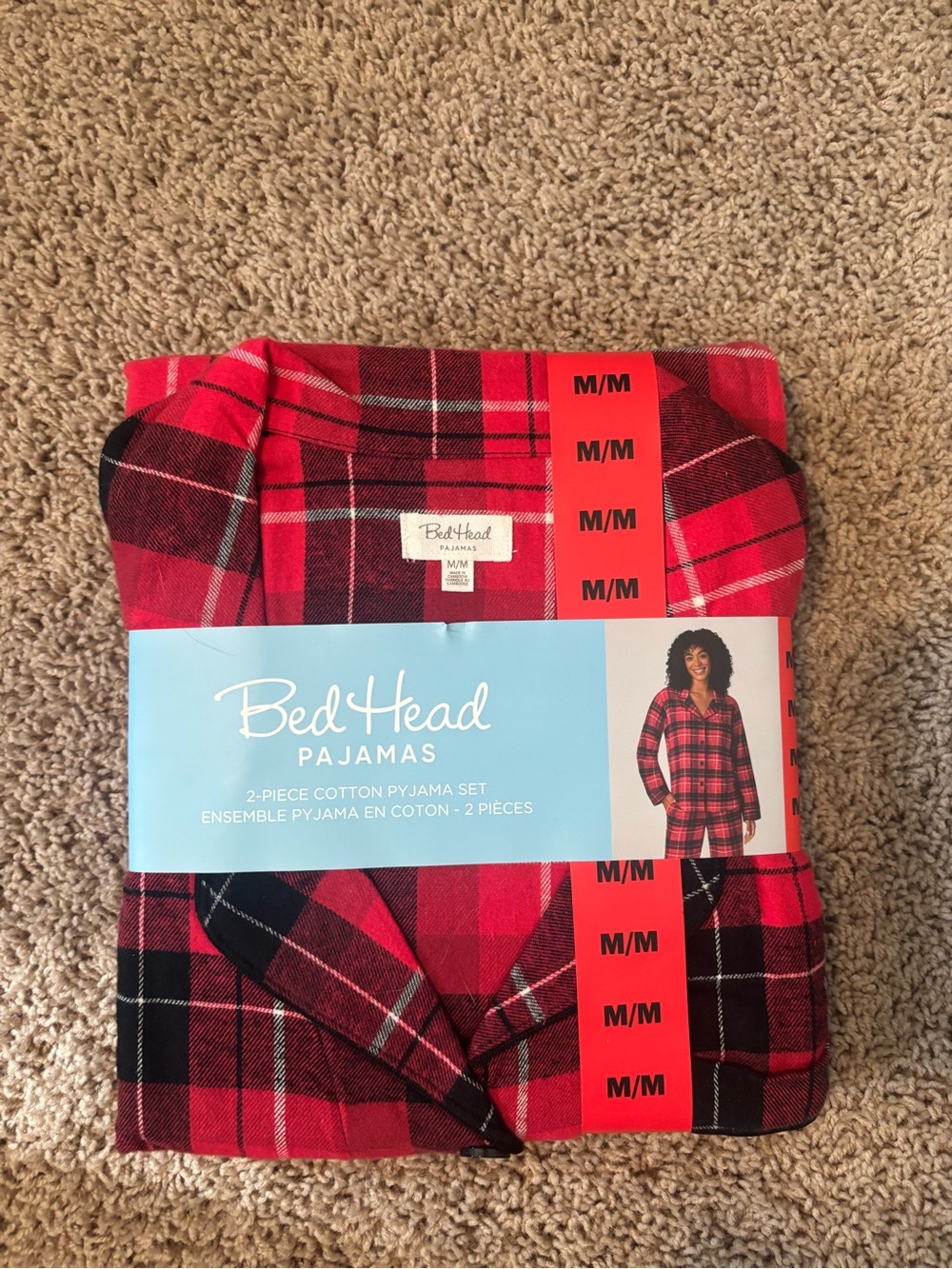 BedHead women’s  Red and Black Plaid Cotton Pajama Set